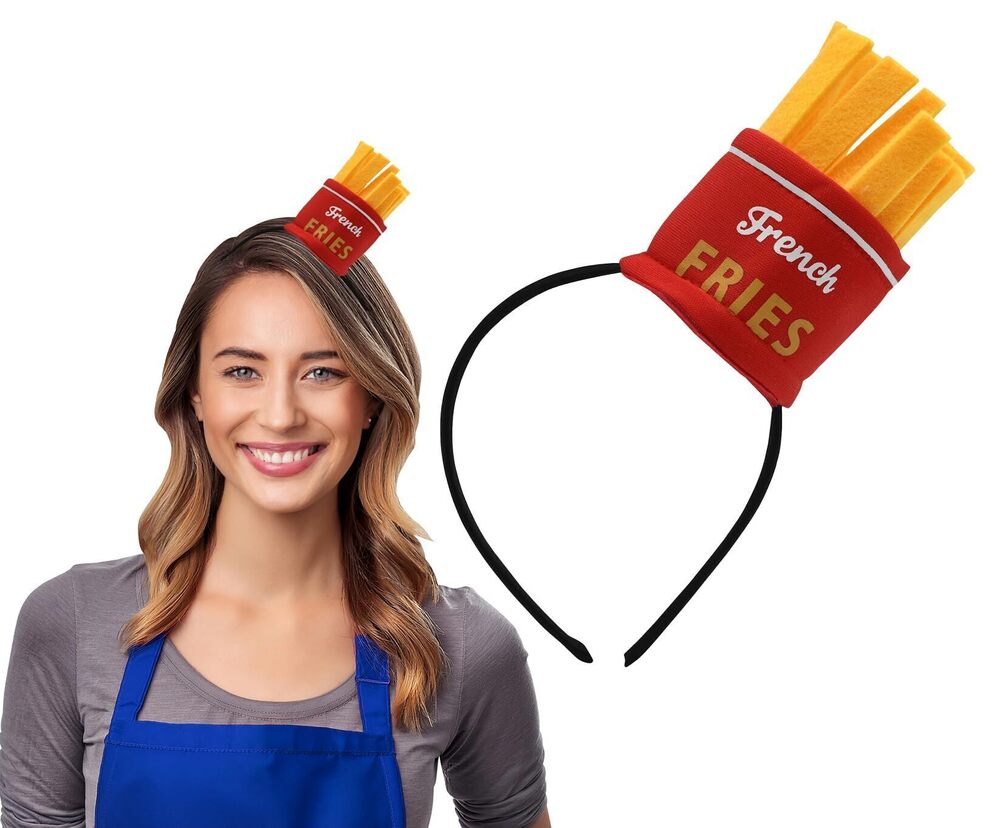 1067 Mini French Fry Hat, Novelty Food Vendor Costume Accessory, French